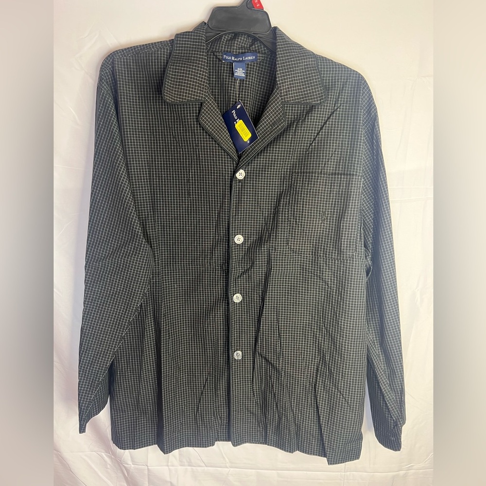 Polo Ralph Lauren Long Sleeve Button Up Black Checker Shirt Men's S/M New W Tags